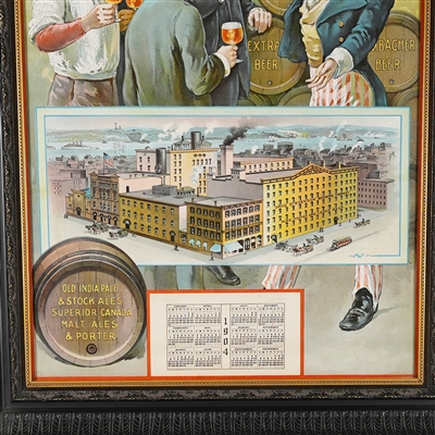 David Stevenson Pre-Prohibition UNCLE SAM Factory Scene Chromolithograph MINTY RARE