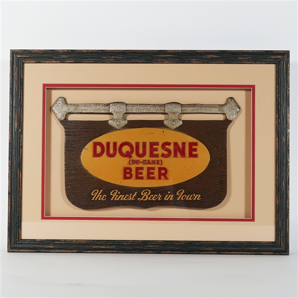 Duquesne Du-Kane Beer Finest Beer Town Yellow Composite Sign