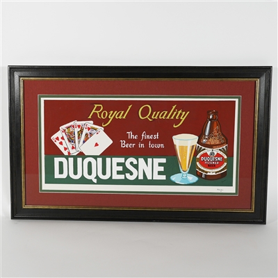 Duquesne Royal Flush Playing Cards Steinie Bottle ORIGINAL ART Sign