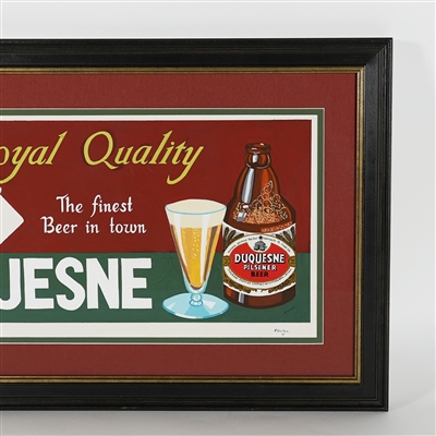 Duquesne Royal Flush Playing Cards Steinie Bottle ORIGINAL ART Sign
