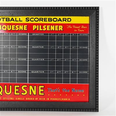 Duquesne Pilsener FOOTBALL Scoreboard Framed Tin Sign