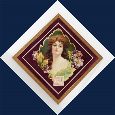 Johnson Brewery 1907 Framed Diecut Calendar Sign RARE