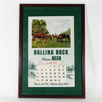 Rolling Rock Beer 1958 Horse Equestrian Advertising Calendar