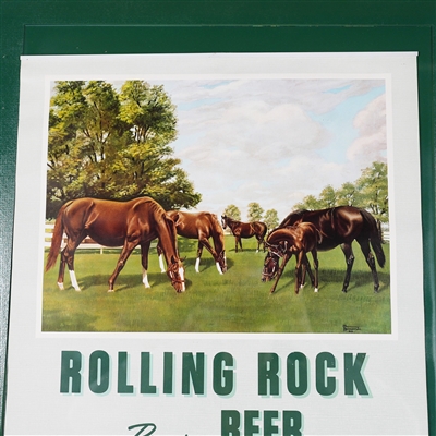 Rolling Rock Beer 1958 Horse Equestrian Advertising Calendar