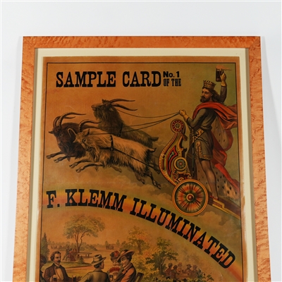 A. Hoen Lithographer Sample Card No 1 F. Klemm Illuminated Bock 1880s Chromolithograph