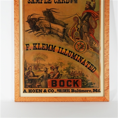 A. Hoen Lithographer Sample Card No 1 F. Klemm Illuminated Bock 1880s Chromolithograph