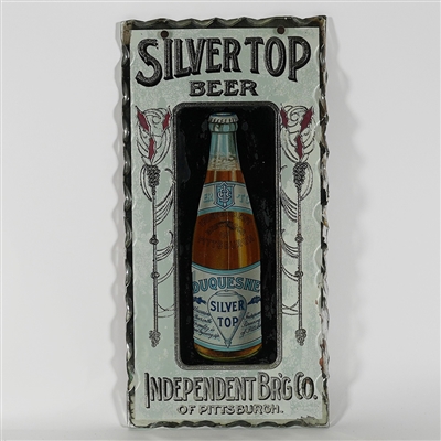Silver Top Beer Independent Brg Duquesne Bottle Pre-Prohibition RPG Sign RARE