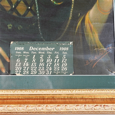 Smith Brewing Youngstown Pretty Woman 1908 Calendar Chromolithograph RARE