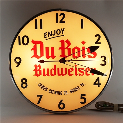 Du Bois Brewing Budweiser Pam Clock NOS ORIGINAL BOX