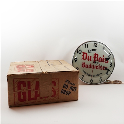 Du Bois Brewing Budweiser Pam Clock NOS ORIGINAL BOX