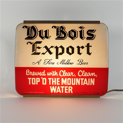 Du Bois Export Top O The Mountain Water Illuminated RPG Curved Glass Sign