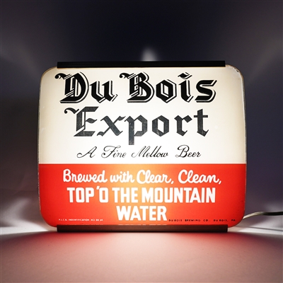Du Bois Export Top O The Mountain Water Illuminated RPG Curved Glass Sign