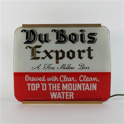 Du Bois Export Top O The Mountain Water Illuminated RPG Curved Glass Sign