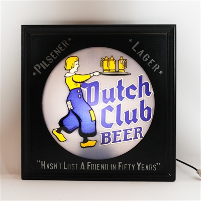 Dutch Club Beer Glass Ad Panel in Custom Frame RARE
