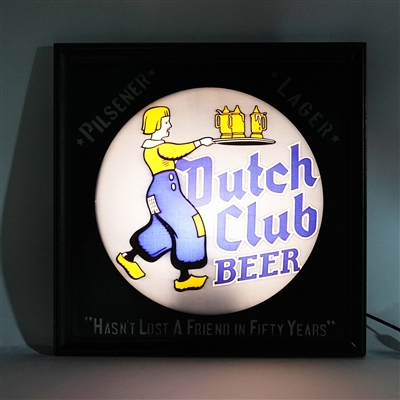 Dutch Club Beer Glass Ad Panel in Custom Frame RARE