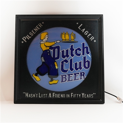 Dutch Club Beer Glass Ad Panel in Custom Frame RARE