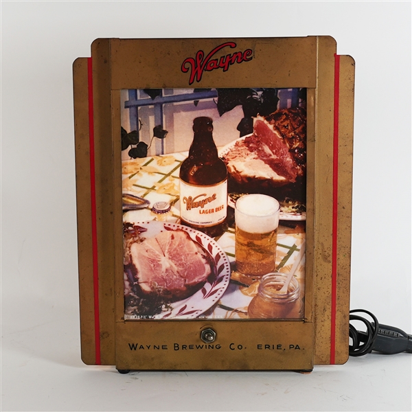 Wayne Brewing Food Steinie Bottle Scene Illuminated Sign RARE