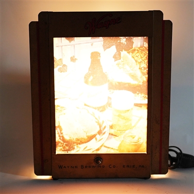 Wayne Brewing Food Steinie Bottle Scene Illuminated Sign RARE