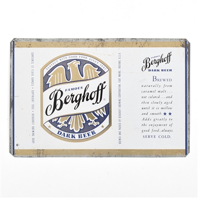 Berghoff Dark Beer Unrolled Flat Top Sheet 36-15 SCARCE