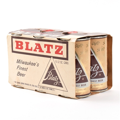 Blatz Beer Cardboard 6-Pack Holder and 6 Flat Top Cans PABST 39-22