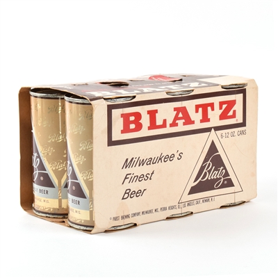 Blatz Beer Cardboard 6-Pack Holder and 6 Flat Top Cans PABST 39-22