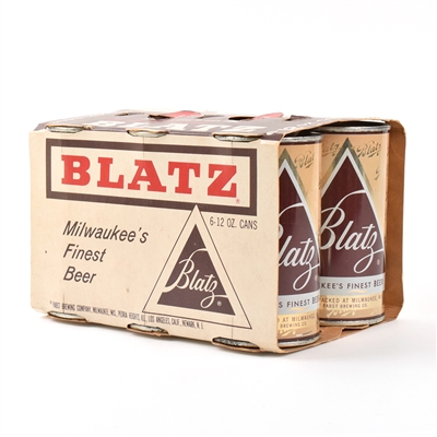 Blatz Beer Cardboard 6-Pack Holder and 6 Flat Top Cans PABST 39-22
