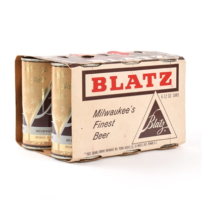 Blatz Beer Cardboard 6-Pack Holder and 6 Flat Top Cans PABST 39-22