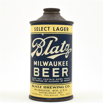 Blatz Beer Cone Top DNCMT 4 PERCENT UNLISTED