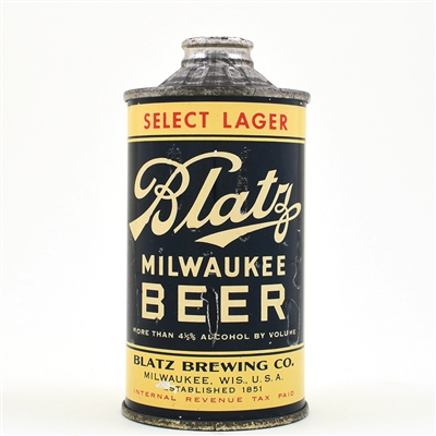Blatz Beer Flat Bottom Inverted Rib FBIR Cone Top 153-6
