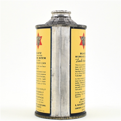 Blatz Beer Flat Bottom Inverted Rib FBIR Cone Top 153-6
