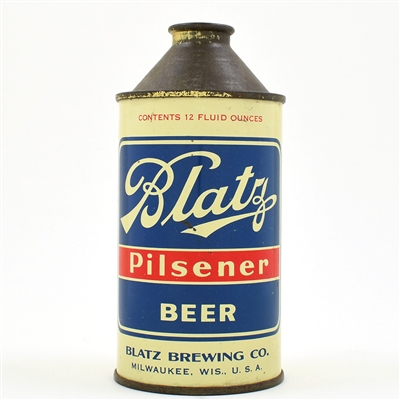 Blatz Pilsener Beer Cone Top 153-28