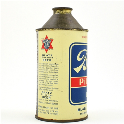Blatz Pilsener Beer Cone Top 153-28