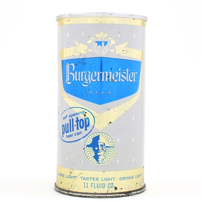 Burgermeister Beer 11 Ounce Zip Top PULL TOP PROMO SF BURG DIV SCHLITZ 51-17