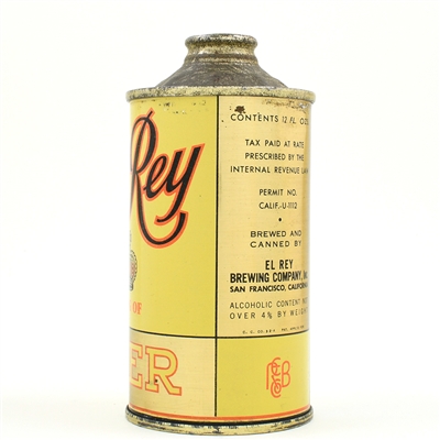 El Rey Beer Cone Top NOT OVER 4 PERCENT 161-4 SWEET