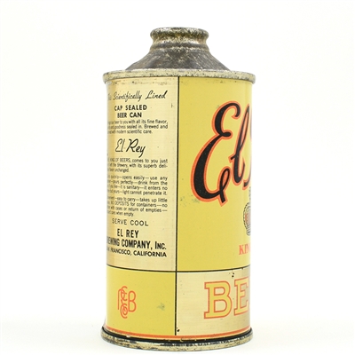 El Rey Beer Cone Top NOT OVER 4 PERCENT 161-4 SWEET
