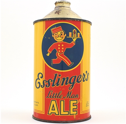 Esslingers Little Man Ale Quart Cone Top CROWN 208-8 OUTSTANDING
