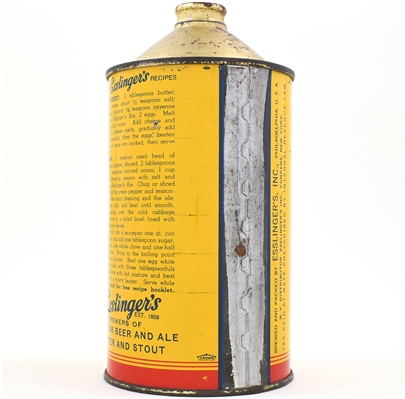 Esslingers Little Man Ale Quart Cone Top CROWN 208-8 OUTSTANDING