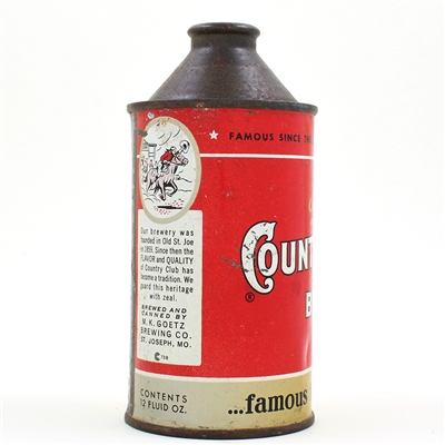 Goetz Country Club Beer Cone Top UNLISTED