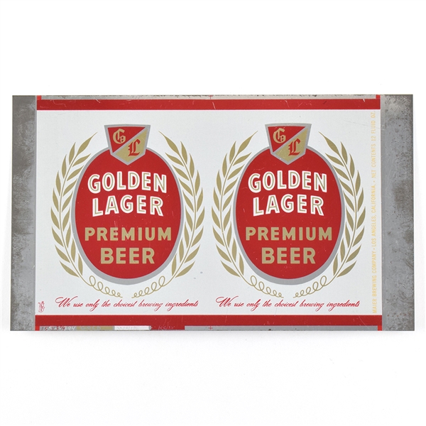 Golden Lager Beer Unrolled Flat Top Sheet MAIER 73-24