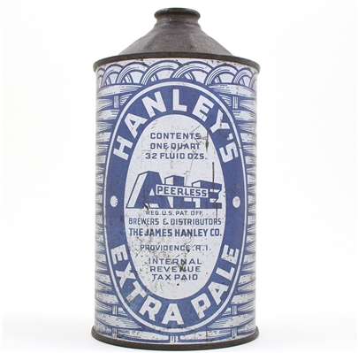 Hanleys Extra Pale Ale Quart Cone Top PURPLE LARGE CAP-SEALED L211-16 RAREST