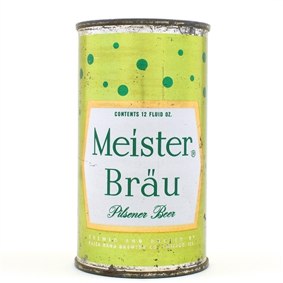 Meister Brau Abstract Color Set Flat Top 1952 DOTS LIME GREEN  95-18