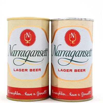 Narragansett Lager Beer Pull Ring Bank Top GOLD COPPER PAIR