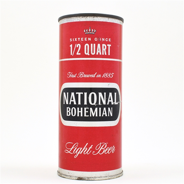National Bohemian Beer 16 Ounce Bank Lid Flat Top DULL SILVER 233-1