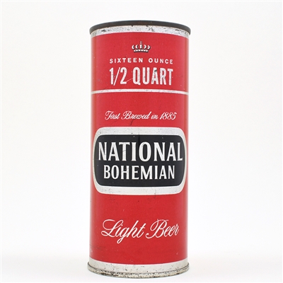 National Bohemian Beer 16 Ounce Bank Lid Flat Top DULL SILVER 233-1