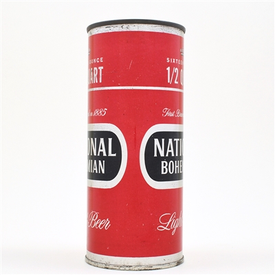 National Bohemian Beer 16 Ounce Bank Lid Flat Top DULL SILVER 233-1