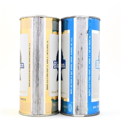 Pabst Blue Ribbon 1950s Cardboard 6-Pack Holder and 4 Assorted Pint Cans