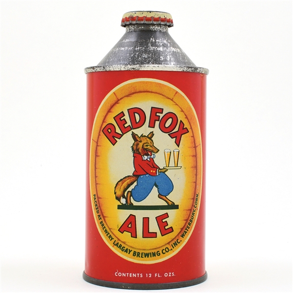 Red Fox Ale Cone Top GREEN BAR L180-25 RARE OUTSTANDING