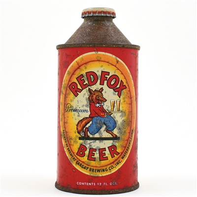 Red Fox Beer Cone Top NON-IRTP ACTUAL 180-28 RARE