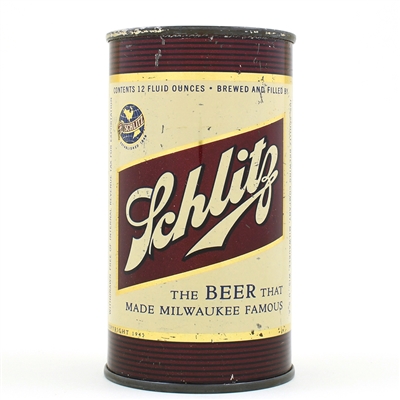 Schlitz Beer Flat Top WITHDRAWN FREE 129-17