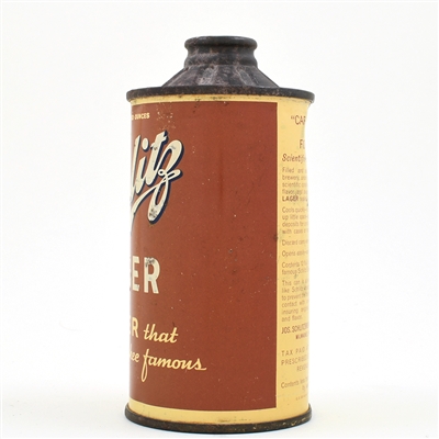 Schlitz Lager Beer Flat Bottom Cone Top LESS THAN 4 PERCENT UNLISTED